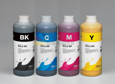 4x1 Liter Inktec Nachfülltinte Set schwarz cyan magenta yellow Brother B5000, B6000